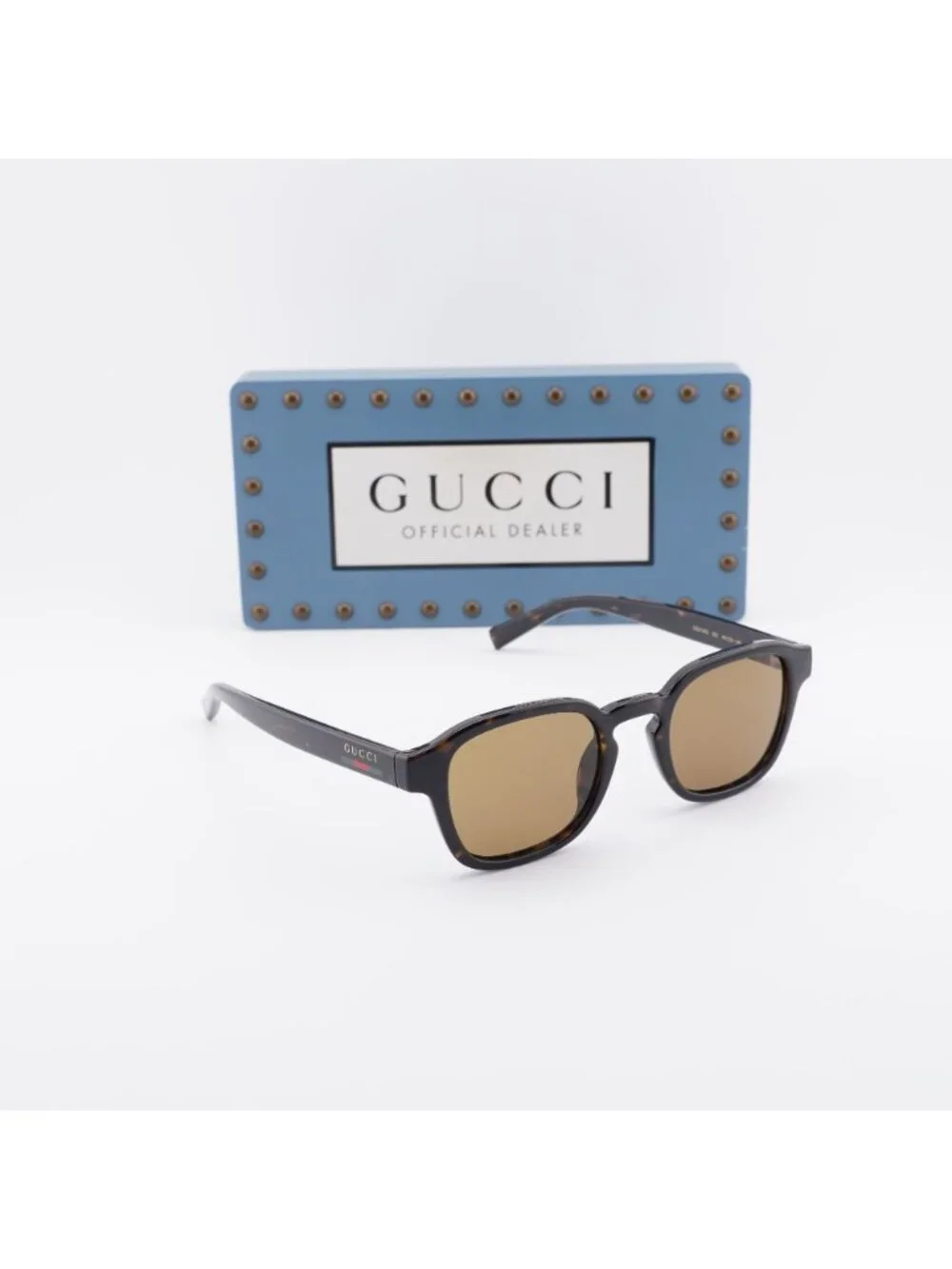 Gucci GG2106S 002 Men Square Sunglasses - Dark Havana / Brown
